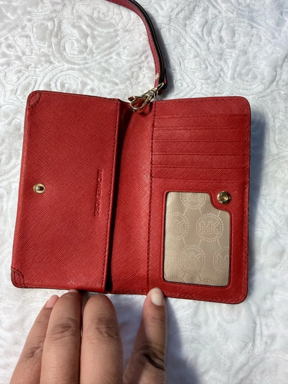 Michael Kors Wallet Bundle Green Zip Around & Red Wristlet Wallet